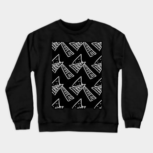 Black and white geometric abstraction, triangles and stripes Crewneck Sweatshirt